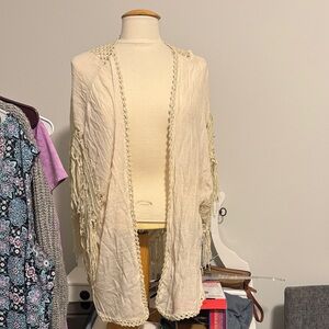 Everleigh Cream Fringe Cardigan